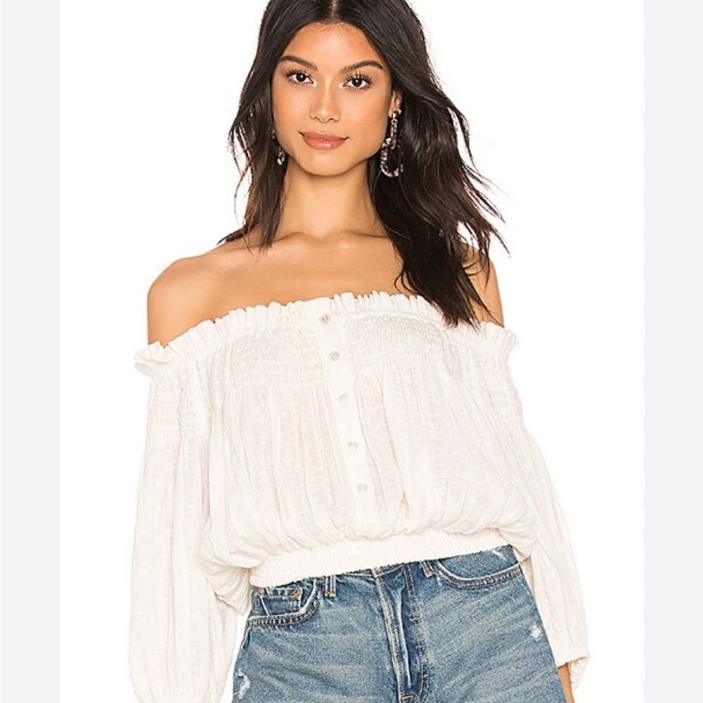 Free People We The Free Gauze Button Front Shirt Boho, Cottagecore, Coquette